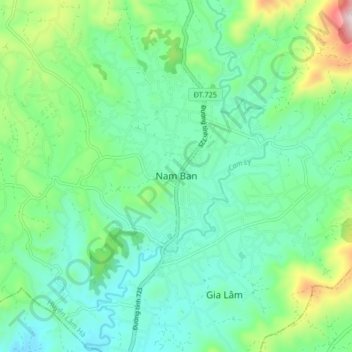 Nam Ban topographic map, elevation, terrain