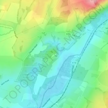 Ramshead topographic map, elevation, terrain