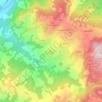 San Martino topographic map, elevation, terrain