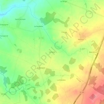Le Gond topographic map, elevation, terrain