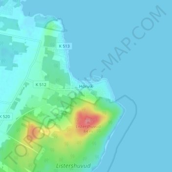 Hörvik topographic map, elevation, terrain
