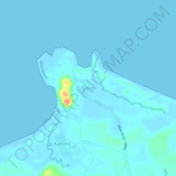 Sidey topographic map, elevation, terrain
