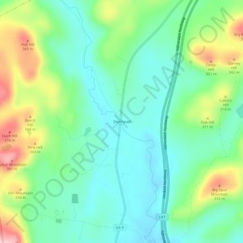 Deerhead topographic map, elevation, terrain