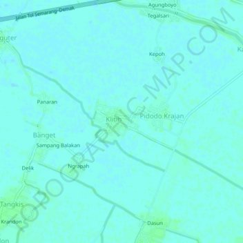Klitih topographic map, elevation, terrain