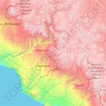 Mariscal Nieto topographic map, elevation, terrain