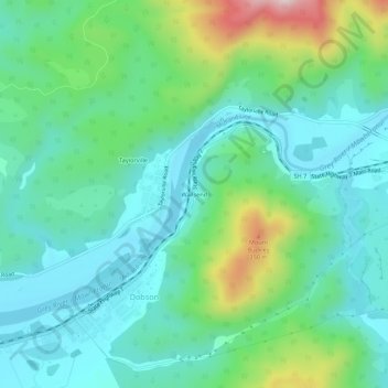 Wallsend topographic map, elevation, terrain