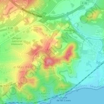 la Torna topographic map, elevation, terrain