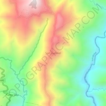 San Gabriel topographic map, elevation, terrain