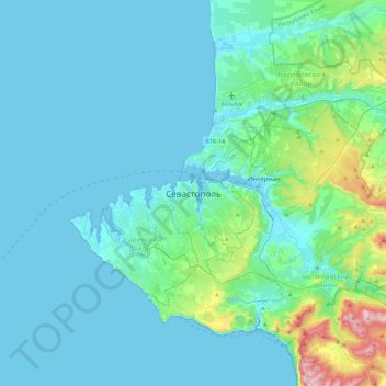 Sébastopol topographic map, elevation, terrain