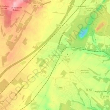 Stephenson topographic map, elevation, terrain
