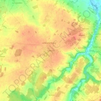 La Bénate topographic map, elevation, terrain