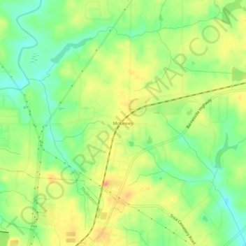 McKinney topographic map, elevation, terrain