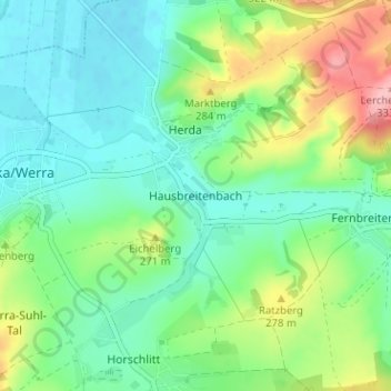 Hausbreitenbach topographic map, elevation, terrain