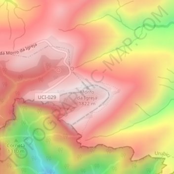 Morro da Igreja topographic map, elevation, terrain