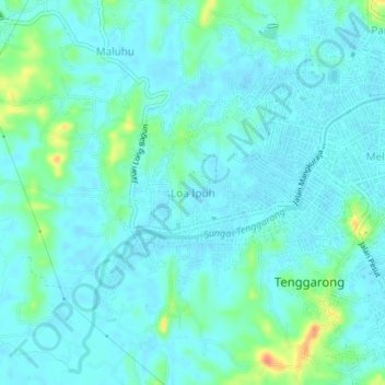 Loa Ipuh topographic map, elevation, terrain
