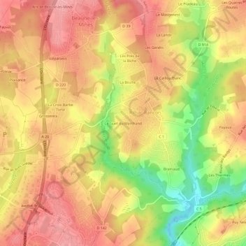 Le Guet du Marchand topographic map, elevation, terrain