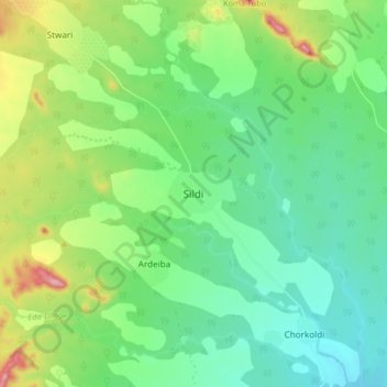 Sildi topographic map, elevation, terrain