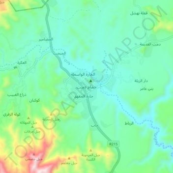 Hammam Damt topographic map, elevation, terrain