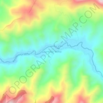 Lourenço Velho topographic map, elevation, terrain
