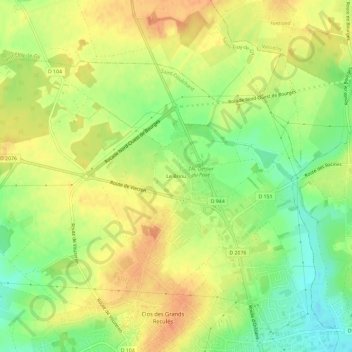 Le Briou topographic map, elevation, terrain