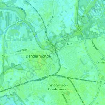 Mechelse Poort topographic map, elevation, terrain
