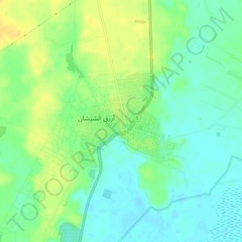 Al Azraq al Shamali topographic map, elevation, terrain