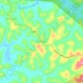 Bitherkad topographic map, elevation, terrain