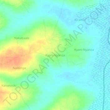 Kyani-Nyanza topographic map, elevation, terrain
