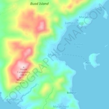 Mualbual topographic map, elevation, terrain