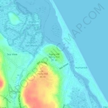 Ferry Hill topographic map, elevation, terrain