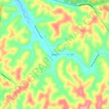 Bradley topographic map, elevation, terrain