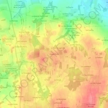 Haute Porte topographic map, elevation, terrain