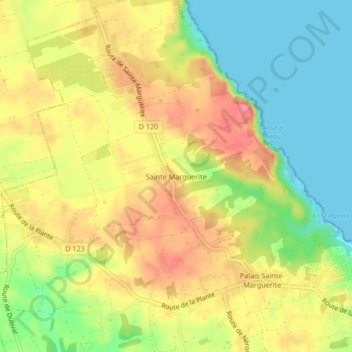 Sainte Marguerite topographic map, elevation, terrain