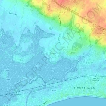 Mousac topographic map, elevation, terrain