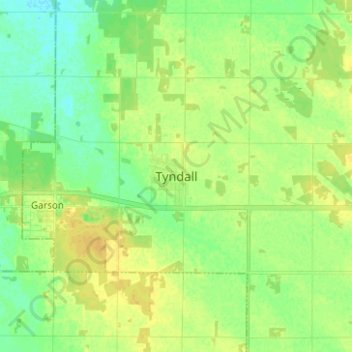 Tyndall topographic map, elevation, terrain