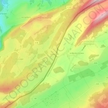Le Gardot topographic map, elevation, terrain