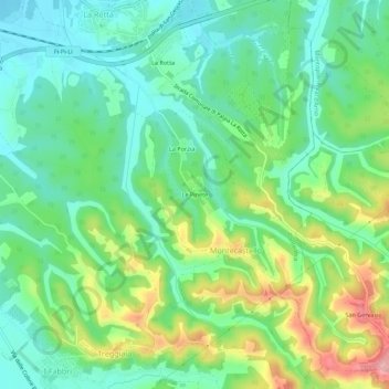 Le Pinete topographic map, elevation, terrain