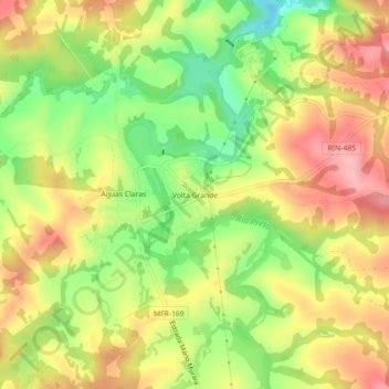 Volta Grande topographic map, elevation, terrain