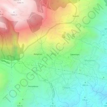 Ρίζα topographic map, elevation, terrain
