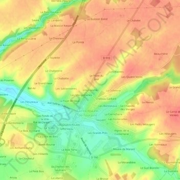 Villefranche topographic map, elevation, terrain
