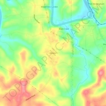 Alliance topographic map, elevation, terrain