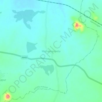 Mohanraopeta topographic map, elevation, terrain