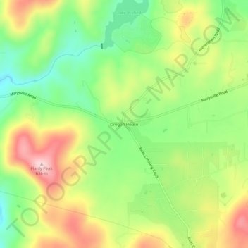 Oregon House topographic map, elevation, terrain