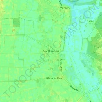 Groß Fullen topographic map, elevation, terrain