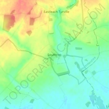 Southrop topographic map, elevation, terrain