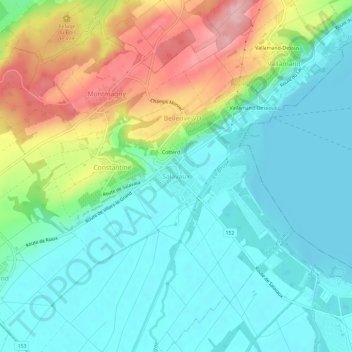 Salavaux topographic map, elevation, terrain