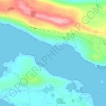 Clifden Bay topographic map, elevation, terrain