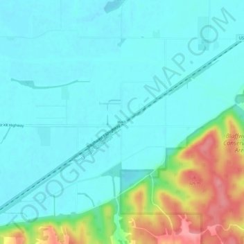 Halls topographic map, elevation, terrain