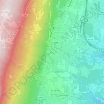Ochiaz topographic map, elevation, terrain
