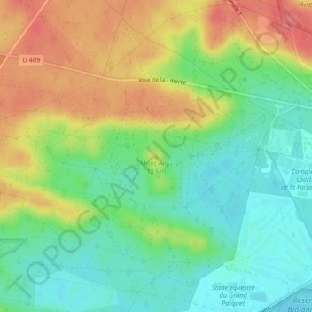 Mont Aigu topographic map, elevation, terrain